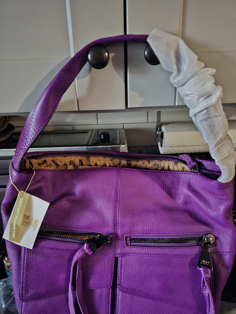 AIMEE KESTENBERG Purple Leather Shoulder Bag - NEW OLD STOCK - Picture 14 of 16